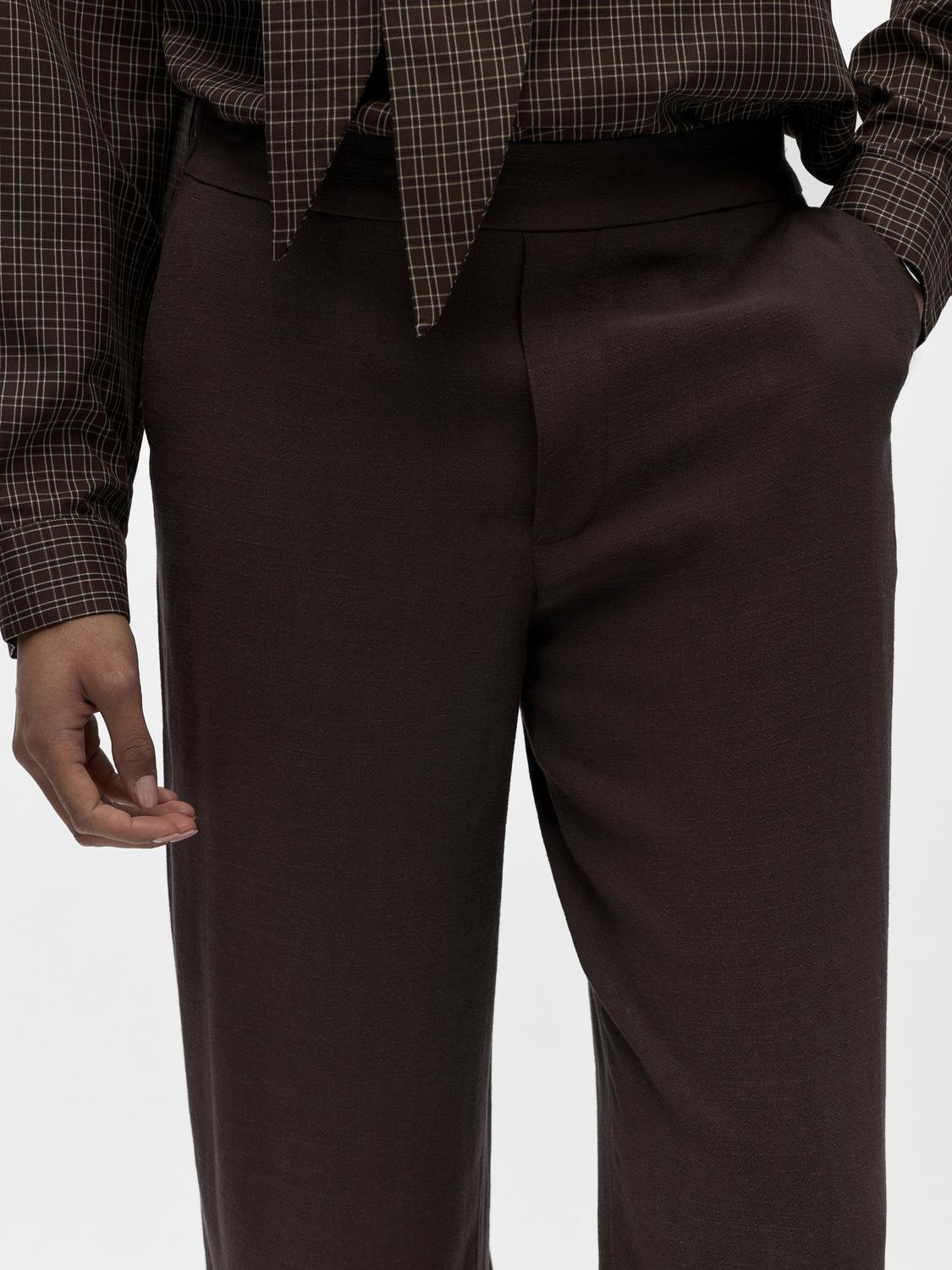 OBJSANNE Trousers - Seal Brown - VERO MODA & VILA Bergvik